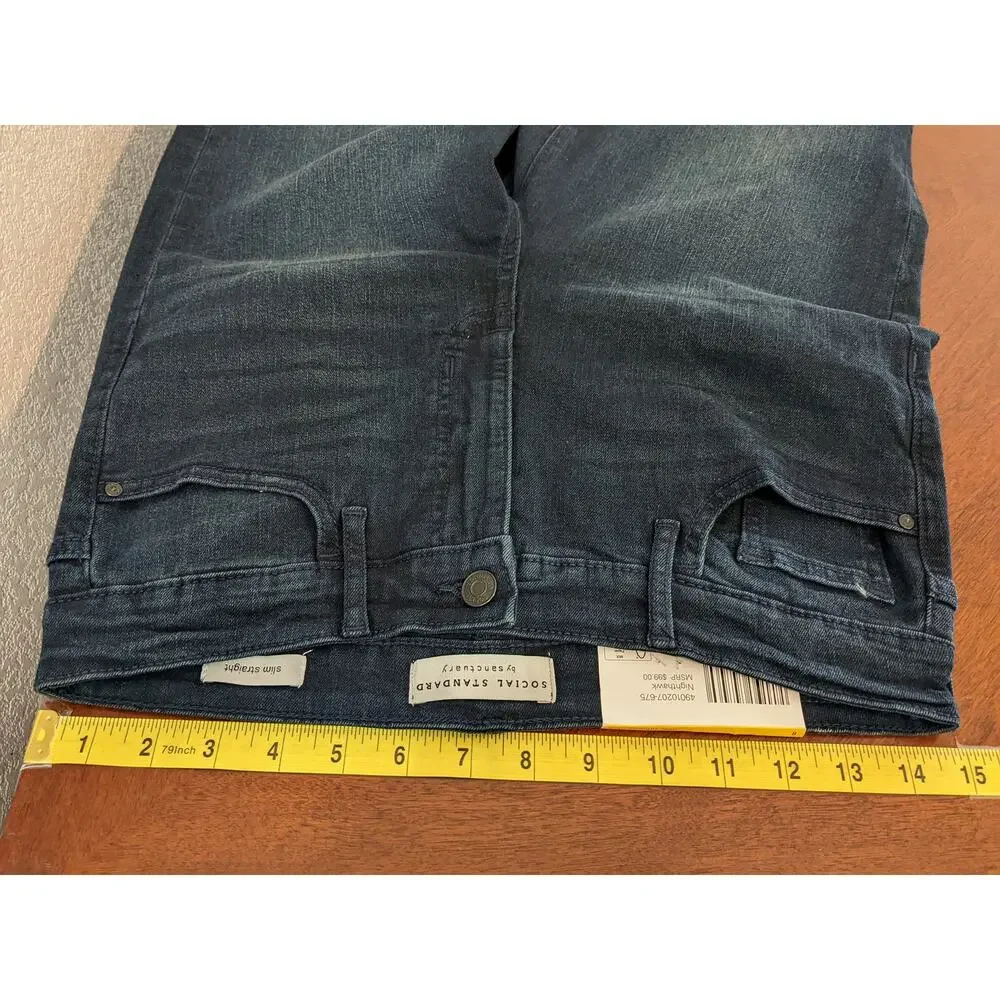 Social Standard by Sanctuary Jeans 8 Nighthawk Black Slim Straight HighRise Crop